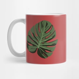 Tropical Monstera Leaf with Blue Mug